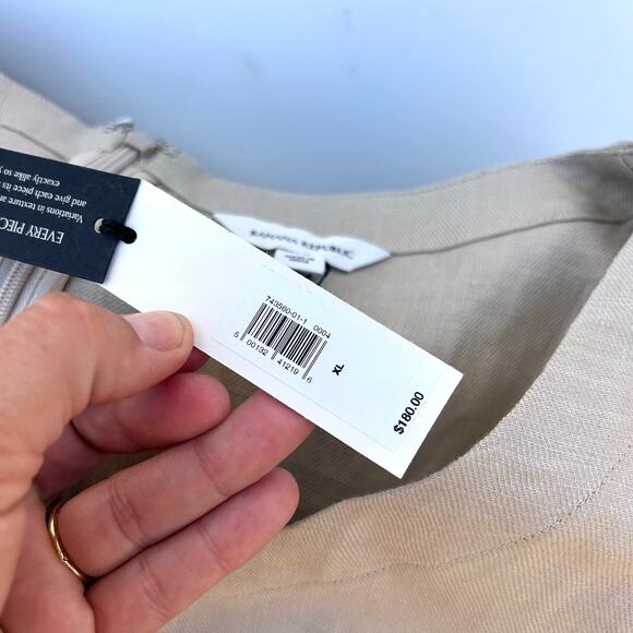 New Banana Republic Linen Scoop Neck Maxi Dress  Beige XL Extra Large Cover-Up - Picture 10 of 12